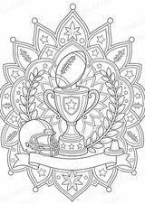 American Football Mandalas Ausmalbilder – Sport – 15 Malvorlagen – Materialseite 16