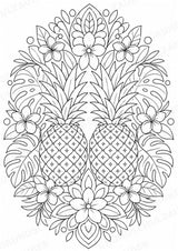Ananas Mandalas Ausmalbilder – Obst – 15 Malvorlagen – Materialseite 4