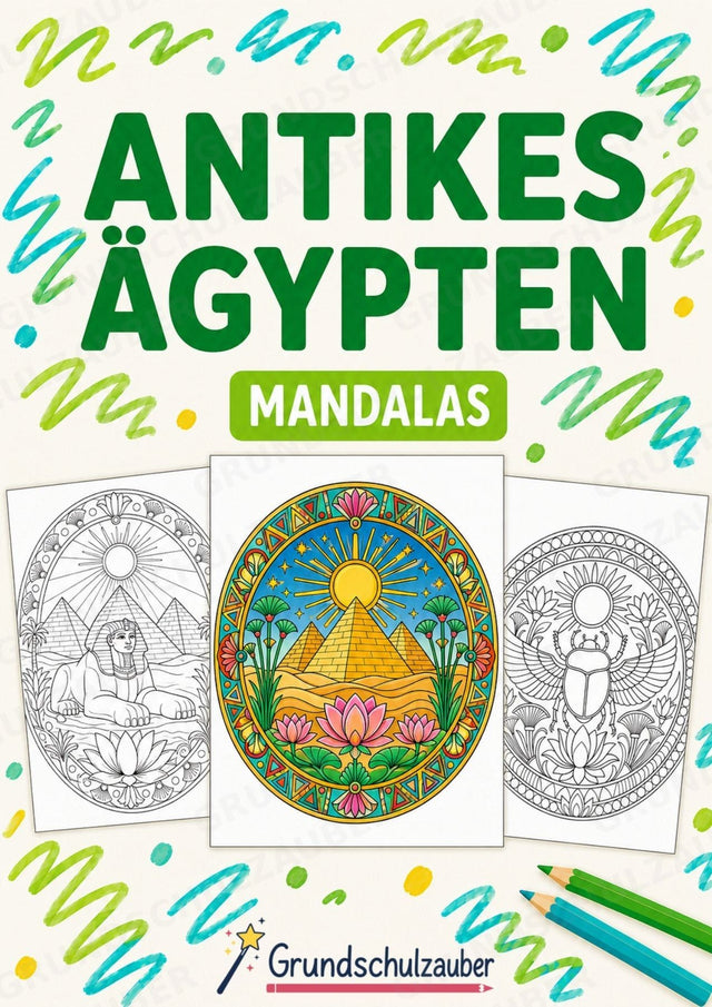 Antikes Ägypten Mandalas Ausmalbilder – Geschichte und Kulturen – 15 Malvorlagen – Cover