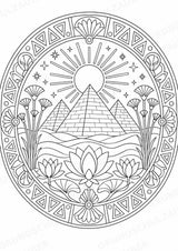 Antikes Ägypten Mandalas Ausmalbilder – Geschichte und Kulturen – 15 Malvorlagen – Materialseite 2