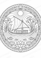 Antikes Ägypten Mandalas Ausmalbilder – Geschichte und Kulturen – 15 Malvorlagen – Materialseite 7