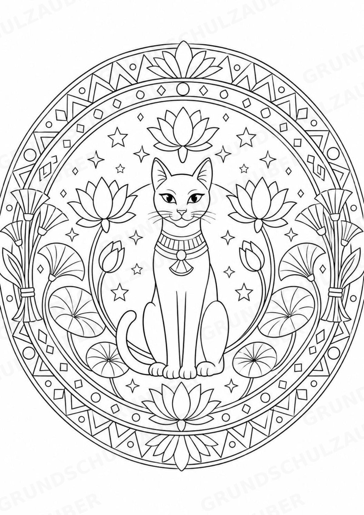 Antikes Ägypten Mandalas Ausmalbilder – Geschichte und Kulturen – 15 Malvorlagen – Materialseite 8
