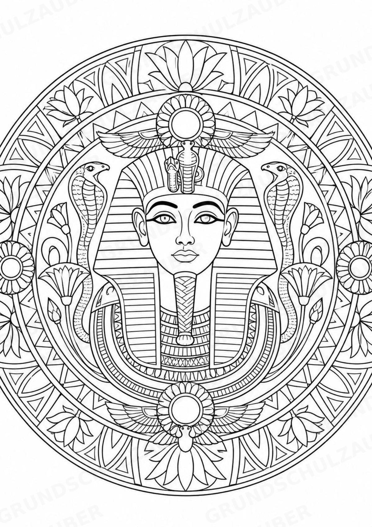 Antikes Ägypten Mandalas Ausmalbilder – Geschichte und Kulturen – 15 Malvorlagen – Materialseite 9