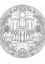 Antikes Ägypten Mandalas Ausmalbilder – Geschichte und Kulturen – 15 Malvorlagen – Materialseite 11