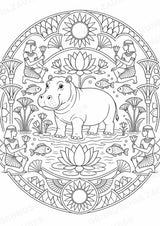 Antikes Ägypten Mandalas Ausmalbilder – Geschichte und Kulturen – 15 Malvorlagen – Materialseite 13