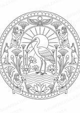Antikes Ägypten Mandalas Ausmalbilder – Geschichte und Kulturen – 15 Malvorlagen – Materialseite 14
