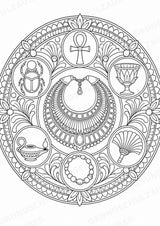 Antikes Ägypten Mandalas Ausmalbilder – Geschichte und Kulturen – 15 Malvorlagen – Materialseite 16
