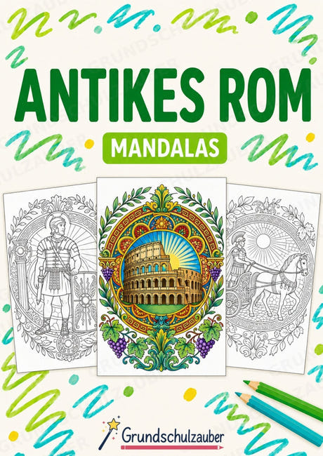 Antikes Rom Mandalas Ausmalbilder – Geschichte und Kulturen – 15 Malvorlagen – Cover