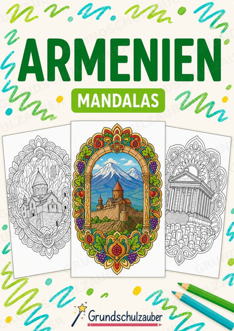 Armenien Mandalas Ausmalbilder – Länder und Kulturen – 15 Malvorlagen – Cover