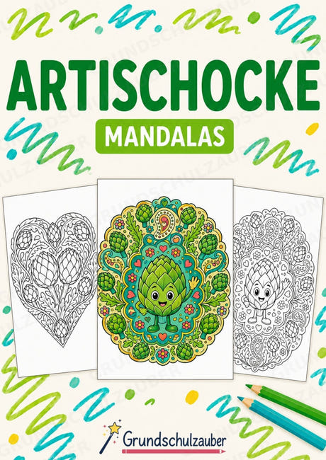 Artischocke Mandalas Ausmalbilder – Allgemeine Themen – 15 Malvorlagen – Cover