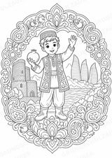 Aserbaidschan Mandalas Ausmalbilder – Länder und Kulturen – 15 Malvorlagen – Materialseite 2