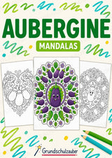 Aubergine Mandalas Ausmalbilder – Gemüse – 15 Malvorlagen – Cover