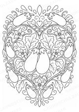 Aubergine Mandalas Ausmalbilder – Gemüse – 15 Malvorlagen – Materialseite 3