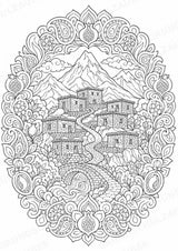 Aserbaidschan Mandalas Ausmalbilder – Länder und Kulturen – 15 Malvorlagen – Materialseite 13