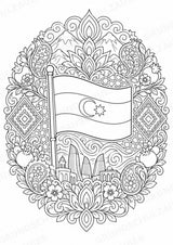 Aserbaidschan Mandalas Ausmalbilder – Länder und Kulturen – 15 Malvorlagen – Materialseite 14