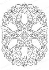 Aubergine Mandalas Ausmalbilder – Gemüse – 15 Malvorlagen – Materialseite 9
