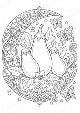 Aubergine Mandalas Ausmalbilder – Gemüse – 15 Malvorlagen – Materialseite 10