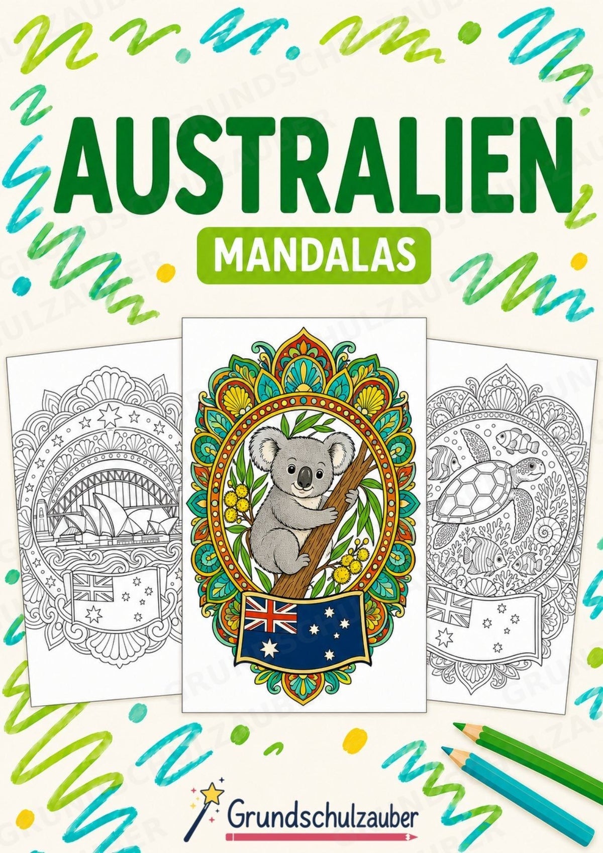 Australien Mandalas Ausmalbilder – Länder und Kulturen – 15 Malvorlagen – Cover