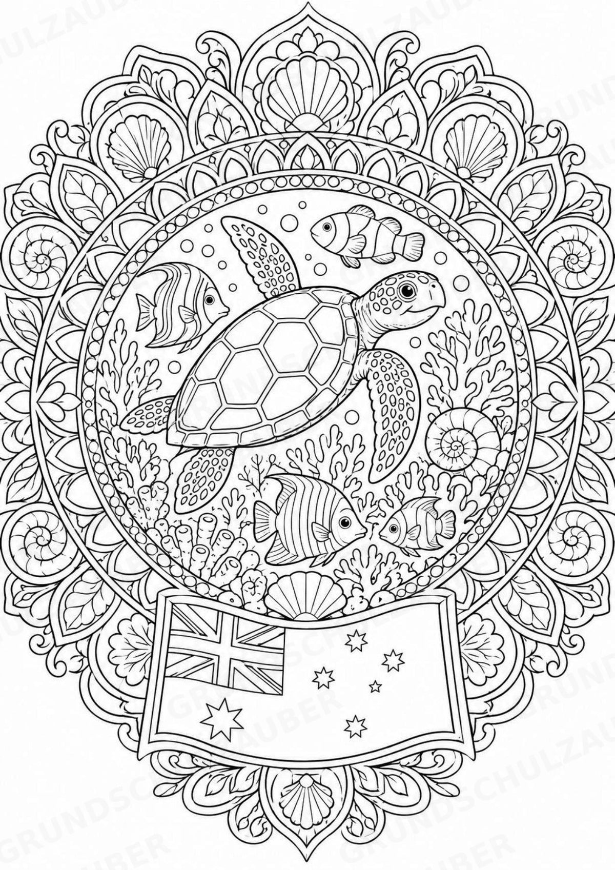 Australien Mandalas Ausmalbilder – Länder und Kulturen – 15 Malvorlagen – Materialseite 4