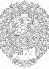 Australien Mandalas Ausmalbilder – Länder und Kulturen – 15 Malvorlagen – Materialseite 4