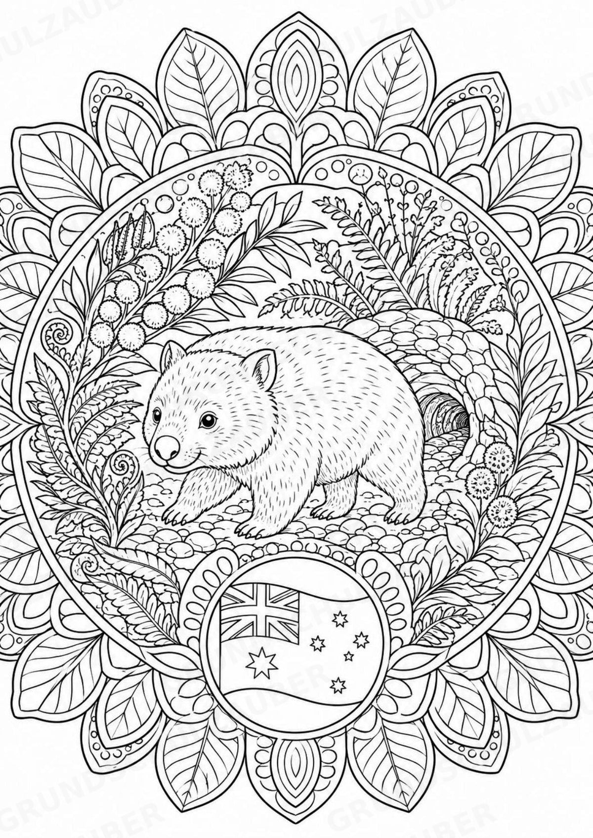 Australien Mandalas Ausmalbilder – Länder und Kulturen – 15 Malvorlagen – Materialseite 6