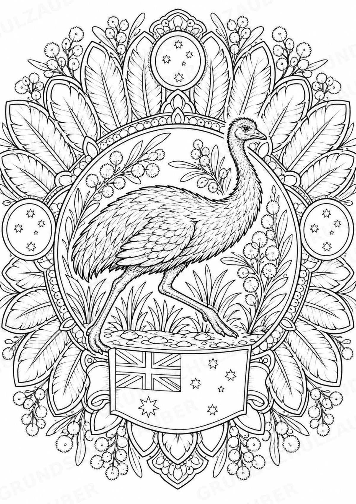 Australien Mandalas Ausmalbilder – Länder und Kulturen – 15 Malvorlagen – Materialseite 7