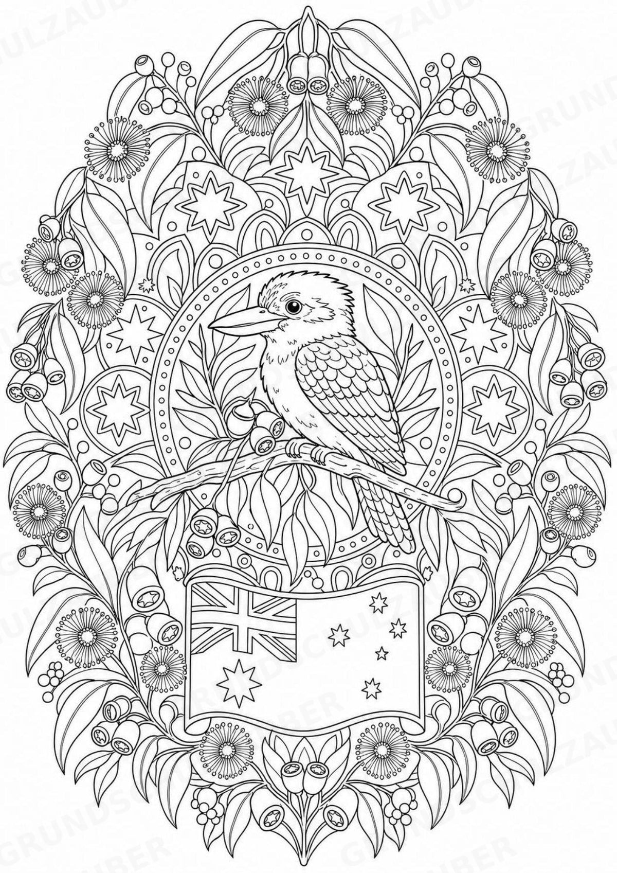 Australien Mandalas Ausmalbilder – Länder und Kulturen – 15 Malvorlagen – Materialseite 10