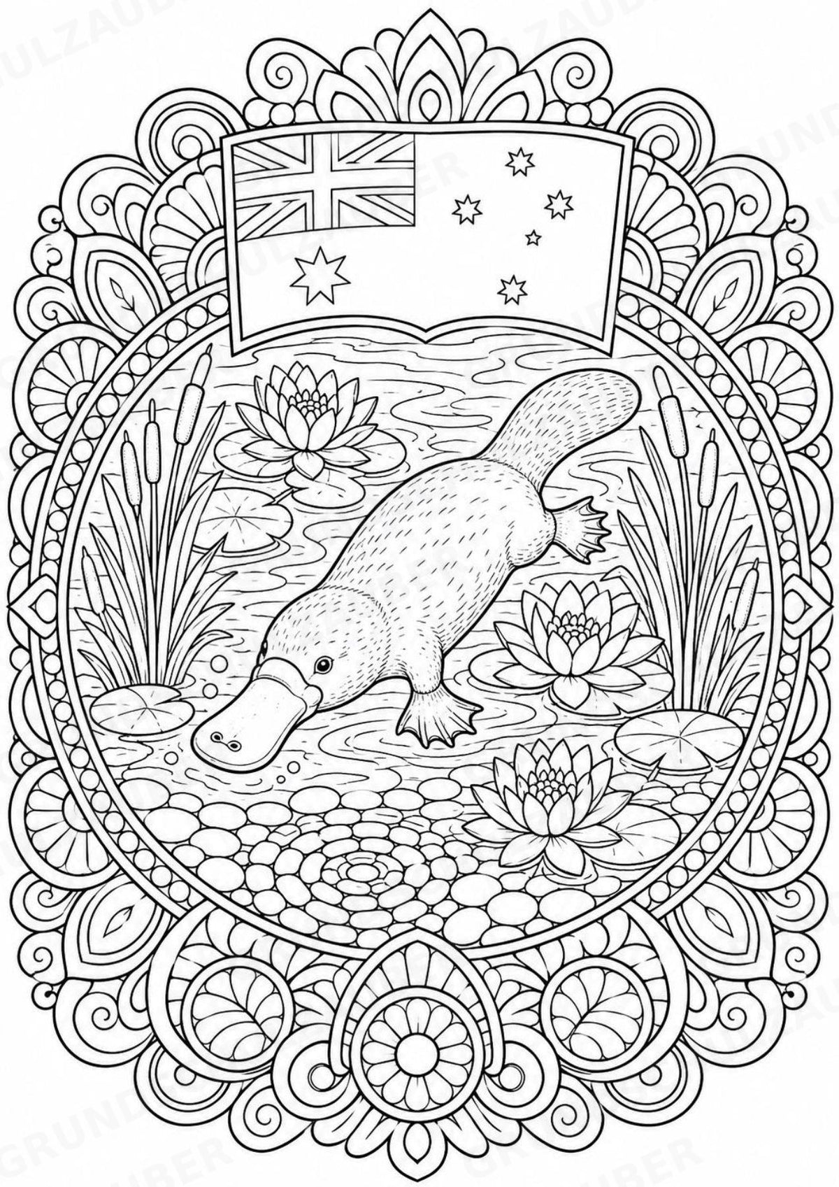 Australien Mandalas Ausmalbilder – Länder und Kulturen – 15 Malvorlagen – Materialseite 13