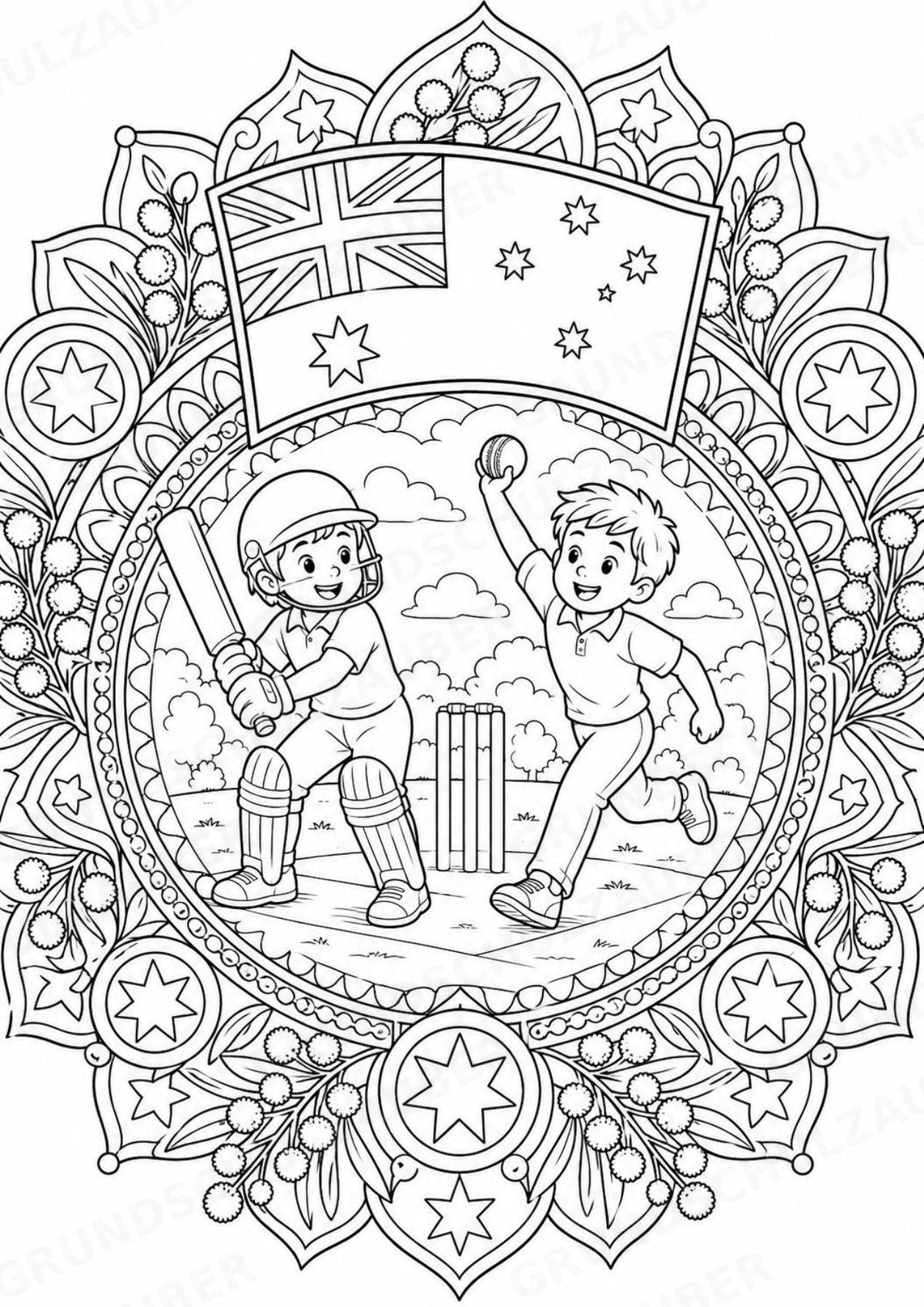 Australien Mandalas Ausmalbilder – Länder und Kulturen – 15 Malvorlagen – Materialseite 15