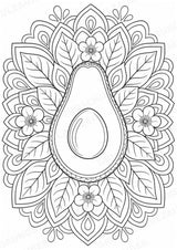 Avocado Mandalas Ausmalbilder – Obst – 15 Malvorlagen – Materialseite 2