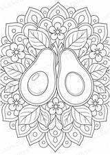 Avocado Mandalas Ausmalbilder – Obst – 15 Malvorlagen – Materialseite 3