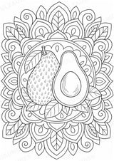 Avocado Mandalas Ausmalbilder – Obst – 15 Malvorlagen – Materialseite 4