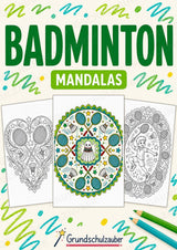 Badminton Mandalas Ausmalbilder – Sport – 15 Malvorlagen – Cover