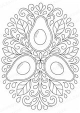 Avocado Mandalas Ausmalbilder – Obst – 15 Malvorlagen – Materialseite 8