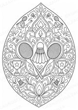Badminton Mandalas Ausmalbilder – Sport – 15 Malvorlagen – Materialseite 5
