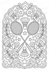 Badminton Mandalas Ausmalbilder – Sport – 15 Malvorlagen – Materialseite 6