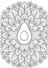 Avocado Mandalas Ausmalbilder – Obst – 15 Malvorlagen – Materialseite 12