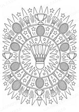Badminton Mandalas Ausmalbilder – Sport – 15 Malvorlagen – Materialseite 7