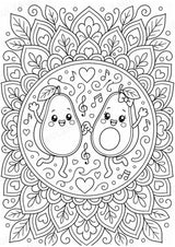 Avocado Mandalas Ausmalbilder – Obst – 15 Malvorlagen – Materialseite 13