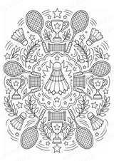Badminton Mandalas Ausmalbilder – Sport – 15 Malvorlagen – Materialseite 9