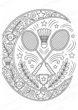 Badminton Mandalas Ausmalbilder – Sport – 15 Malvorlagen – Materialseite 10