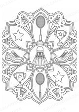 Badminton Mandalas Ausmalbilder – Sport – 15 Malvorlagen – Materialseite 11