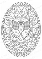 Badminton Mandalas Ausmalbilder – Sport – 15 Malvorlagen – Materialseite 14