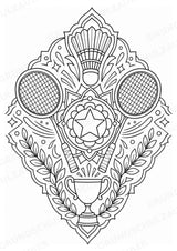 Badminton Mandalas Ausmalbilder – Sport – 15 Malvorlagen – Materialseite 15