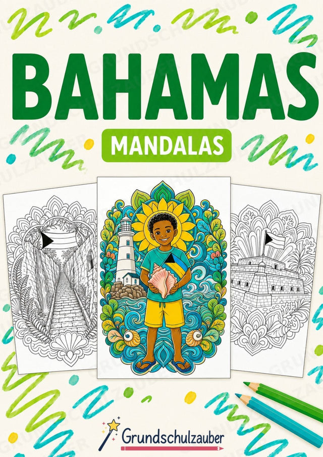 Bahamas Mandalas Ausmalbilder – Länder und Kulturen – 15 Malvorlagen – Cover