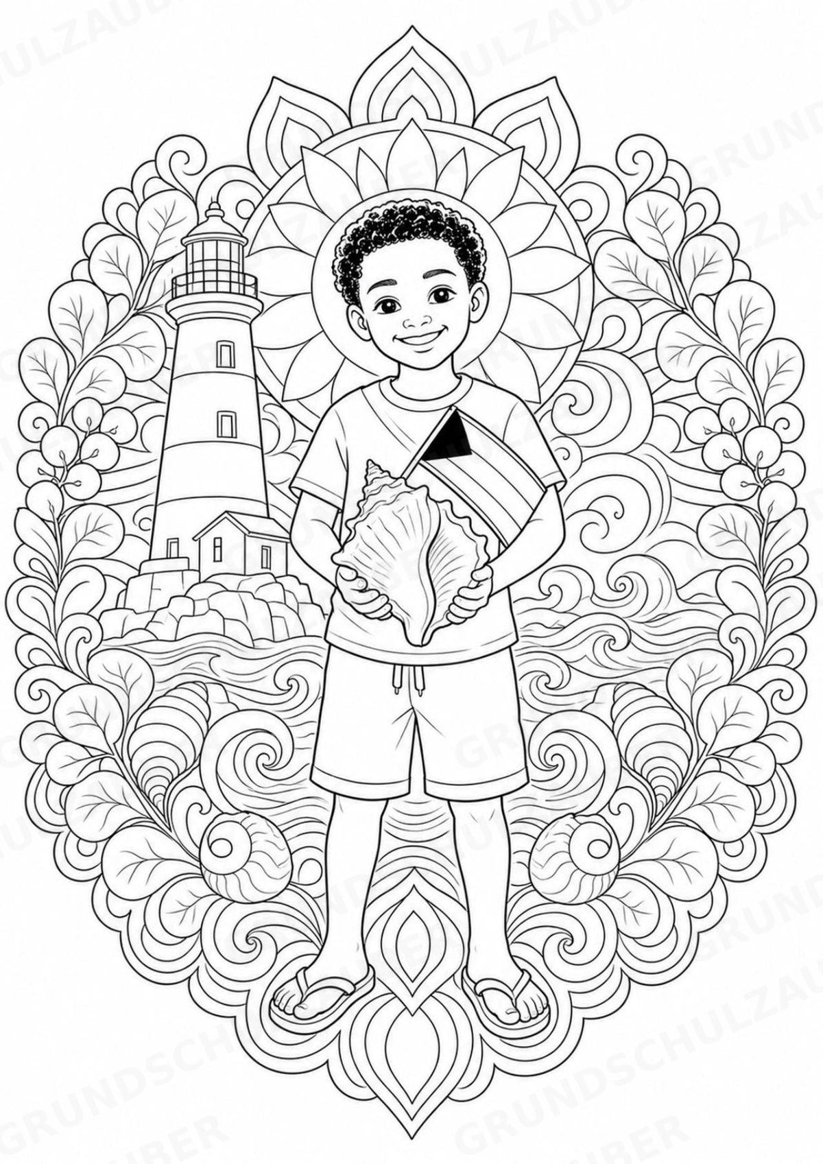 Bahamas Mandalas Ausmalbilder – Länder und Kulturen – 15 Malvorlagen – Materialseite 2