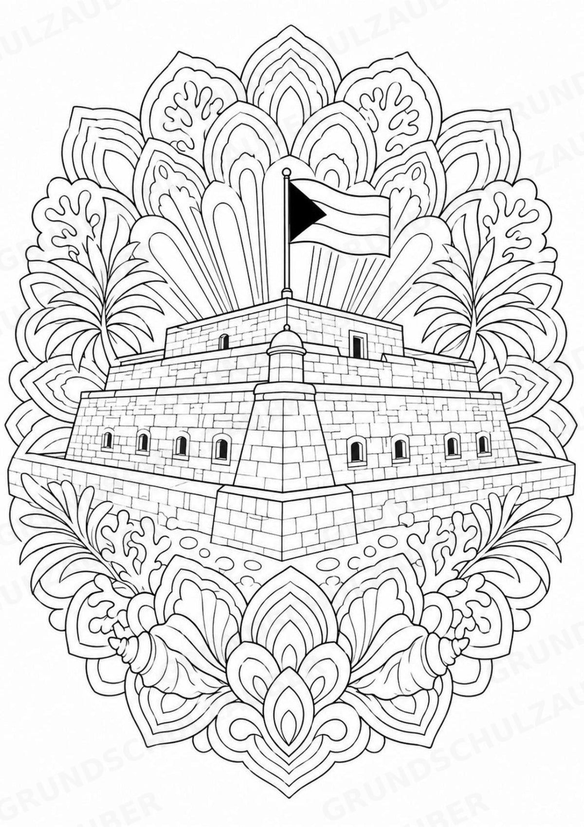 Bahamas Mandalas Ausmalbilder – Länder und Kulturen – 15 Malvorlagen – Materialseite 4