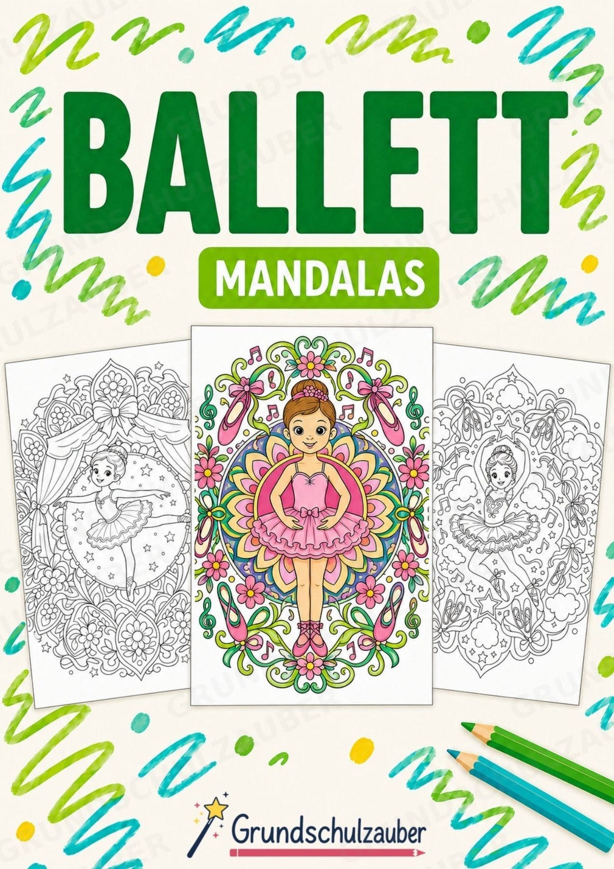 Ballett Mandalas Ausmalbilder – Sport – 15 Malvorlagen – Cover