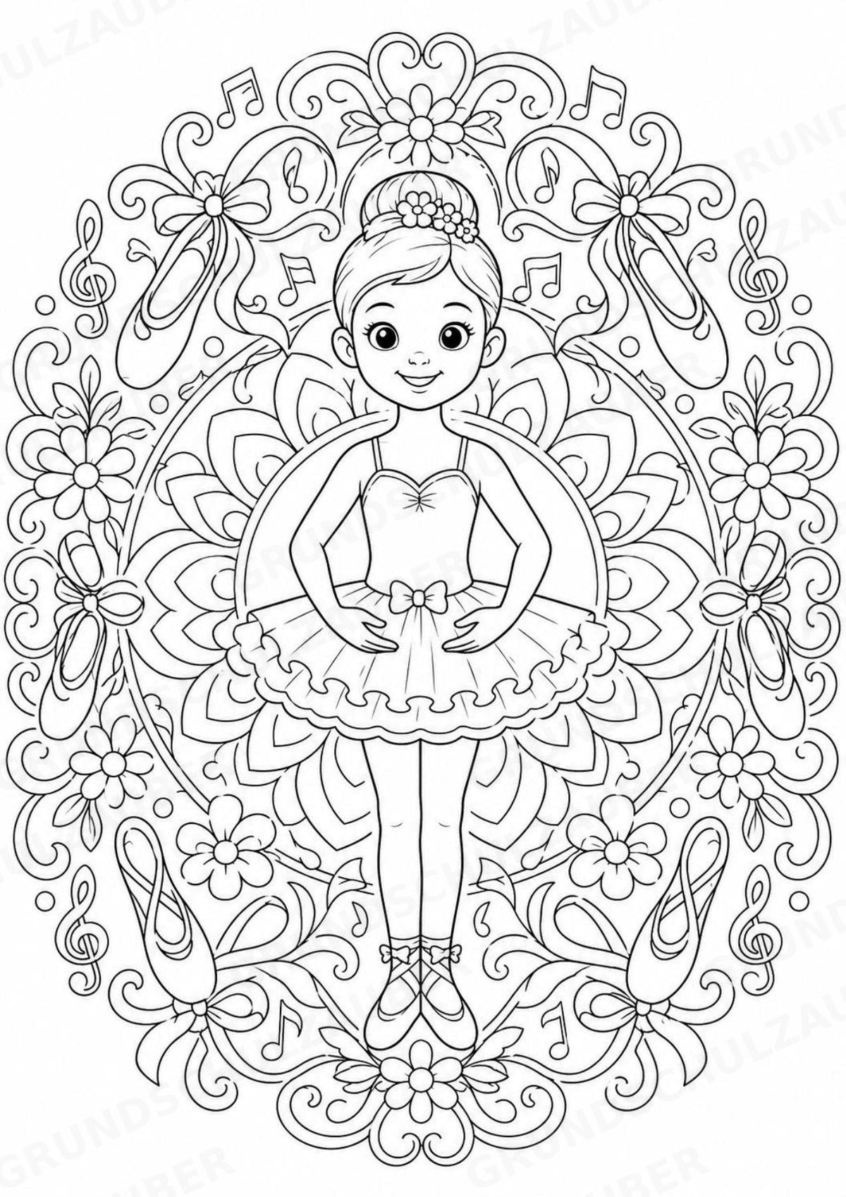 Ballett Mandalas Ausmalbilder – Sport – 15 Malvorlagen – Materialseite 2