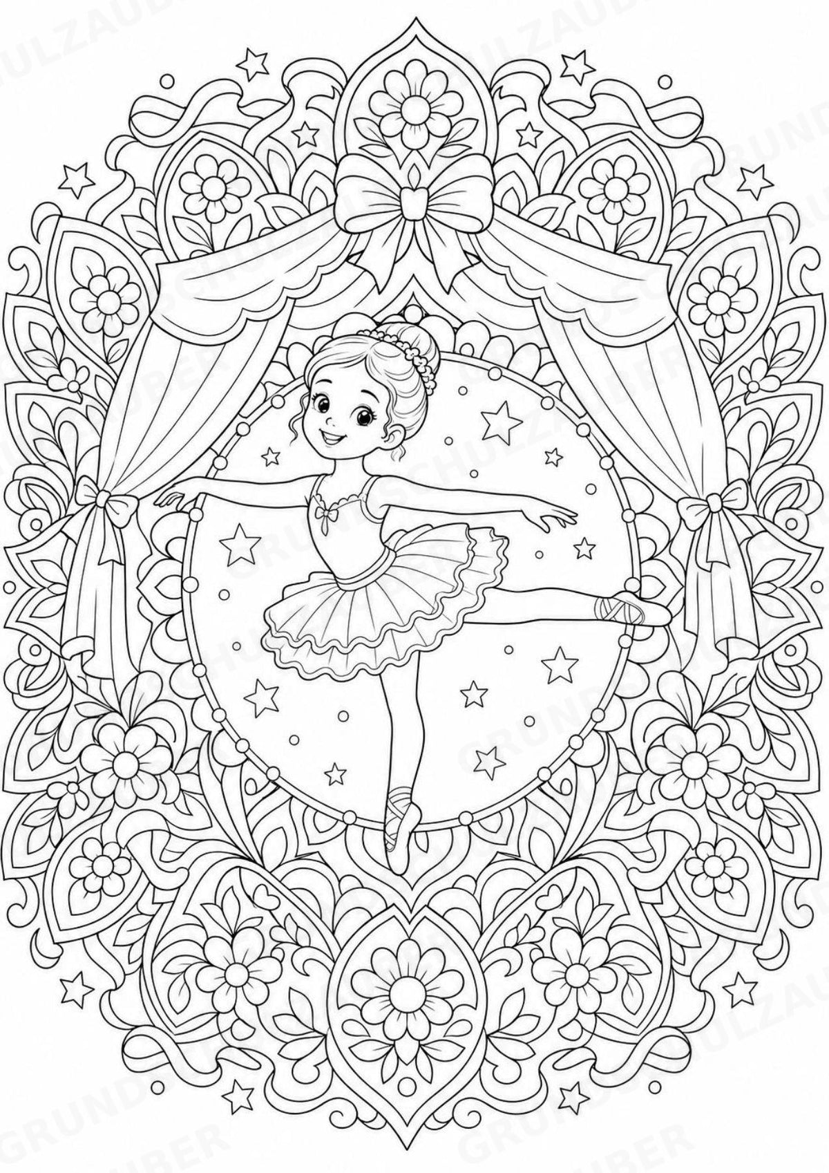 Ballett Mandalas Ausmalbilder – Sport – 15 Malvorlagen – Materialseite 3